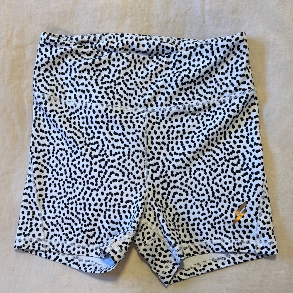 Women's Black and White Patterned Shorts